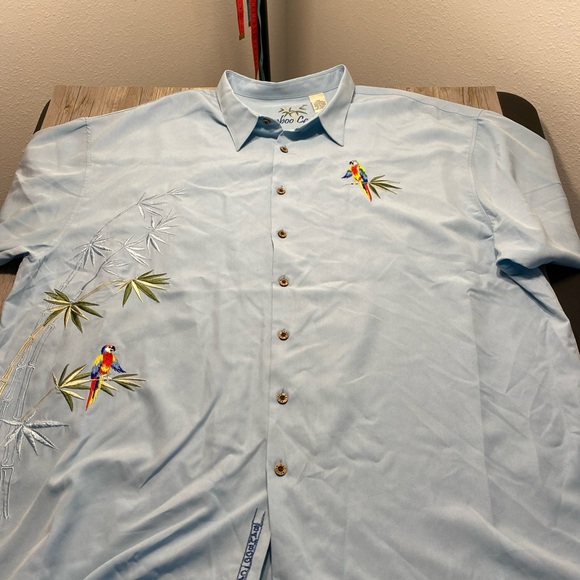 BAMBOO Other - Bamboo Cay Blue Hawaiian Camp Shirt Tropical Parrots Toucan Men's 4XL